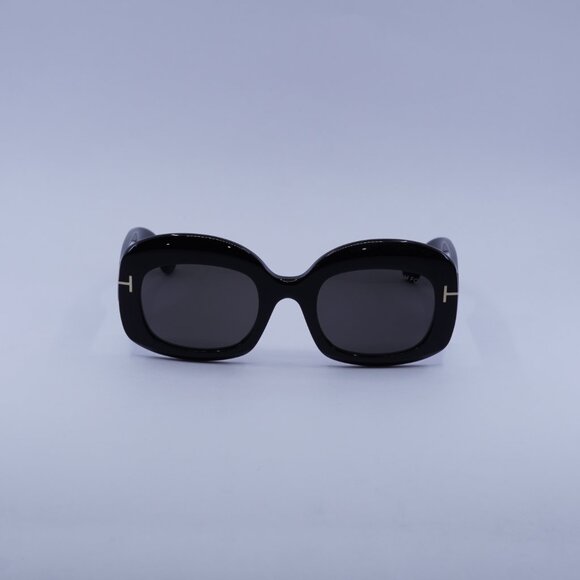 Tom Ford FT1219 01A Carmen Sunglasses Shiny Black Square Frame, Smoke Lenses main image 5